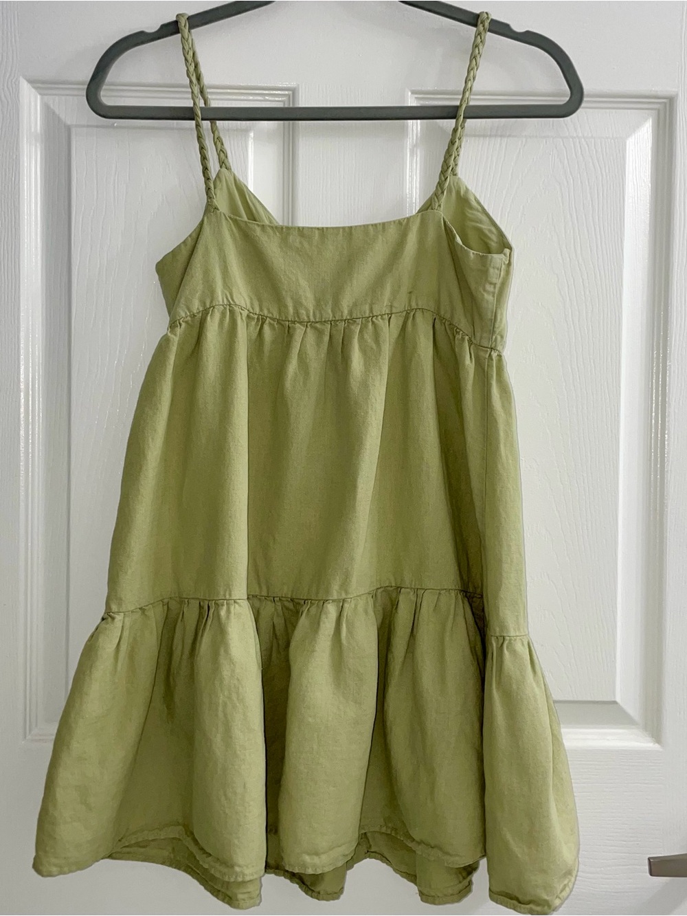Zara Olive Green Empire Cami Dress Size XS - Picture 8 of 9
